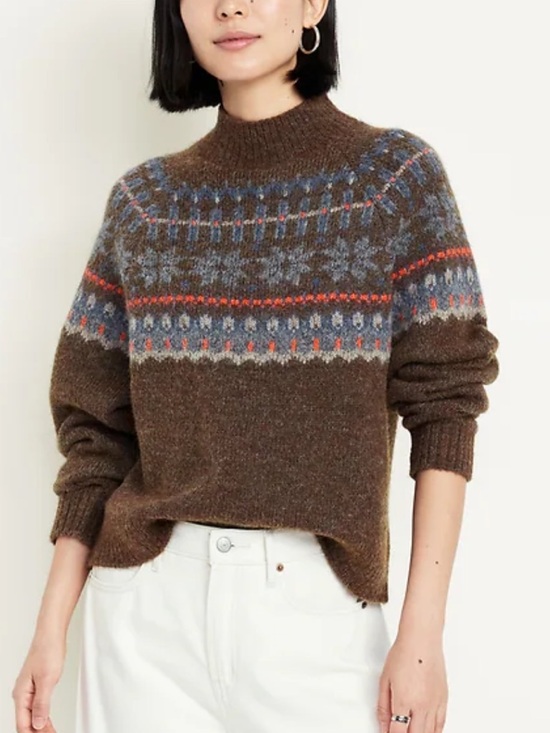 Old Navy Sweaters - Old Navy Print Mock-Neck Sweater